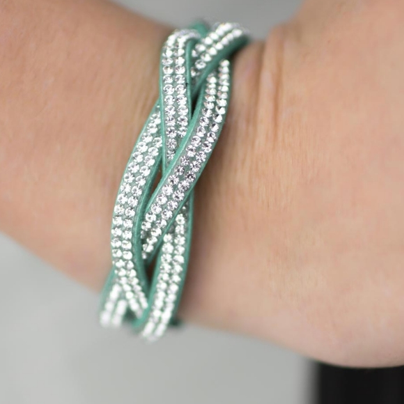 5/$20 Paparazzi Haters Gonna Hate Green Urban Wrap Bracelet